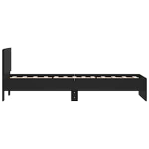 Rám postele s čelem černý 90 x 200 cm kompozitní dřevo - obrázek 6