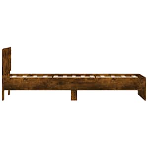 Rám postele s čelem kouřový dub 90 x 190 cm kompozitní dřevo - obrázek 6