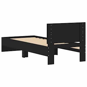 Rám postele s čelem černý 75 x 190 cm kompozitní dřevo - obrázek 7