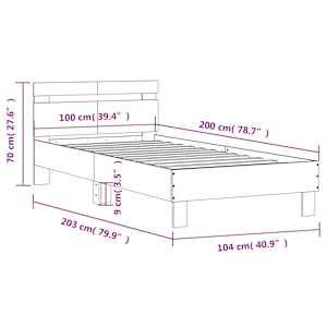 Rám postele s čelem a LED osvětlením černý 100 x 200 cm - obrázek 15