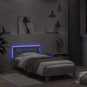 Rám postele s čelem a LED osvětlením betonově šedý 100 x 200 cm - obrázek 4