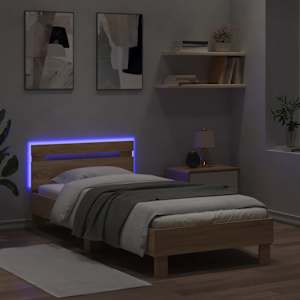 Rám postele s čelem a LED osvětlením dub sonoma 90 x 190 cm - obrázek 4