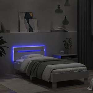 Rám postele s čelem a LED osvětlením bílý 75 x 190 cm - obrázek 5