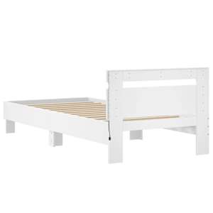 Rám postele s čelem a LED osvětlením bílý 75 x 190 cm - obrázek 9