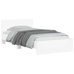 Rám postele s čelem a LED osvětlením bílý 100 x 200 cm - obrázek 5