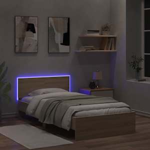 Rám postele s čelem a LED osvětlením dub sonoma 100 x 200 cm - obrázek 5