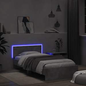 Rám postele s čelem a LED osvětlením betonově šedý 100 x 200 cm - obrázek 4
