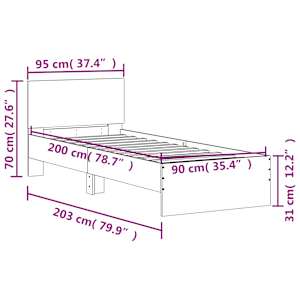 Rám postele s čelem a LED osvětlením dub sonoma 90 x 200 cm - obrázek 15