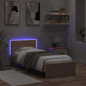 Rám postele s čelem a LED osvětlením dub sonoma 90 x 200 cm - obrázek 4