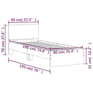 Rám postele s čelem a LED osvětlením dub sonoma 90 x 190 cm - obrázek 15