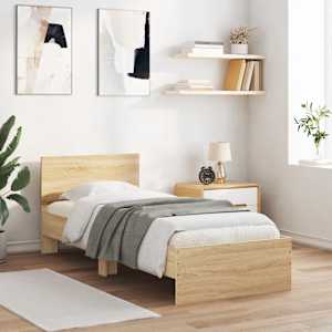 Rám postele s čelem a LED osvětlením dub sonoma 90 x 190 cm - obrázek 4