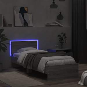 Rám postele s čelem a LED osvětlením šedý sonoma 90 x 190 cm - obrázek 5