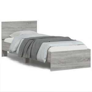 Rám postele s čelem a LED osvětlením šedý sonoma 90 x 190 cm - obrázek 1