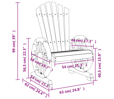 Tuinstoelen Adirondack met tafeltje massief vurenhout wit kopen