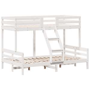 Patrová postel 80 x 200/120 x 200 cm bílá masivní borové dřevo - obrázek 3