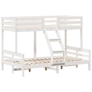 Patrová postel 90 x 200/120 x 200 cm bílá masivní borové dřevo - obrázek 3