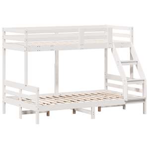 Patrová postel 80 x 200/120 x 200 cm bílá masivní borové dřevo - obrázek 3