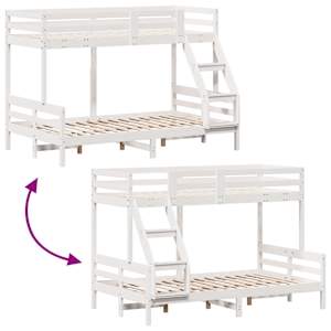 Patrová postel 80 x 200/120 x 200 cm bílá masivní borové dřevo - obrázek 8