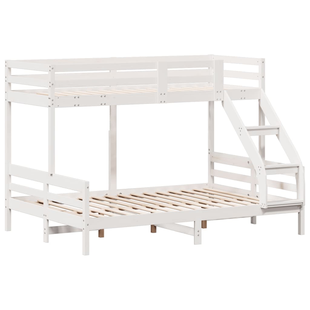 vidaXL Stapelbed massief grenenhout wit 80x200/140x200 cm afbeelding