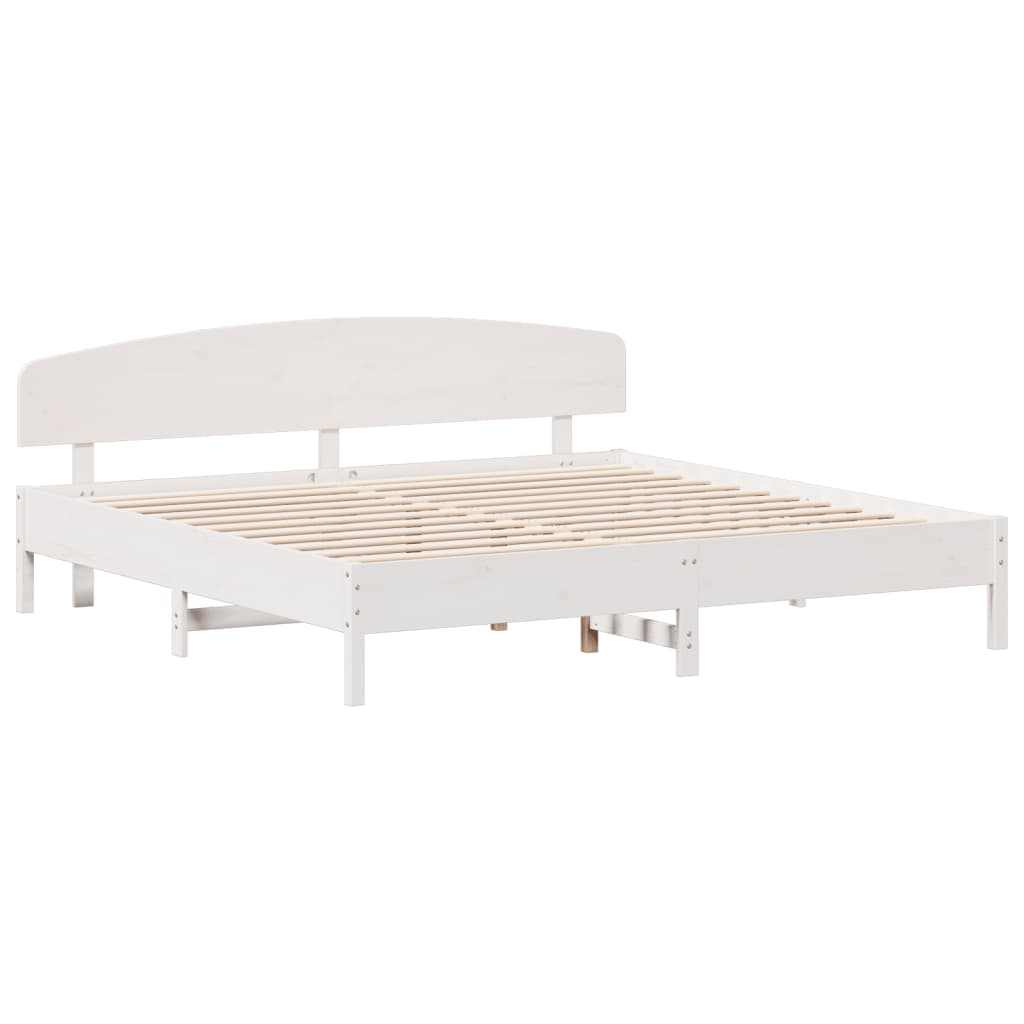 vidaXL Bedframe zonder matras massief grenenhout wit 200x200 cm, foto 2