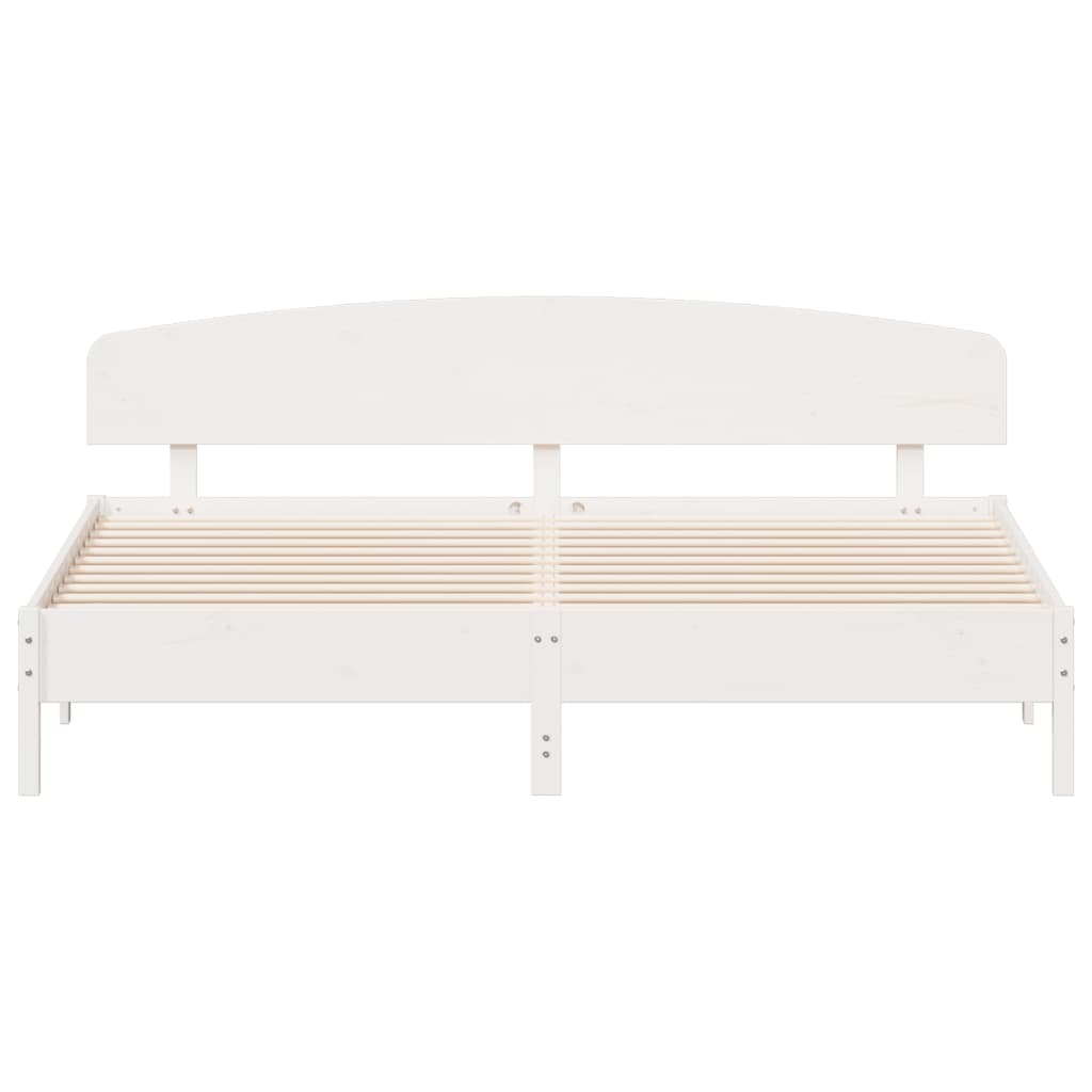 vidaXL Bedframe zonder matras massief grenenhout wit 200x200 cm, foto 4