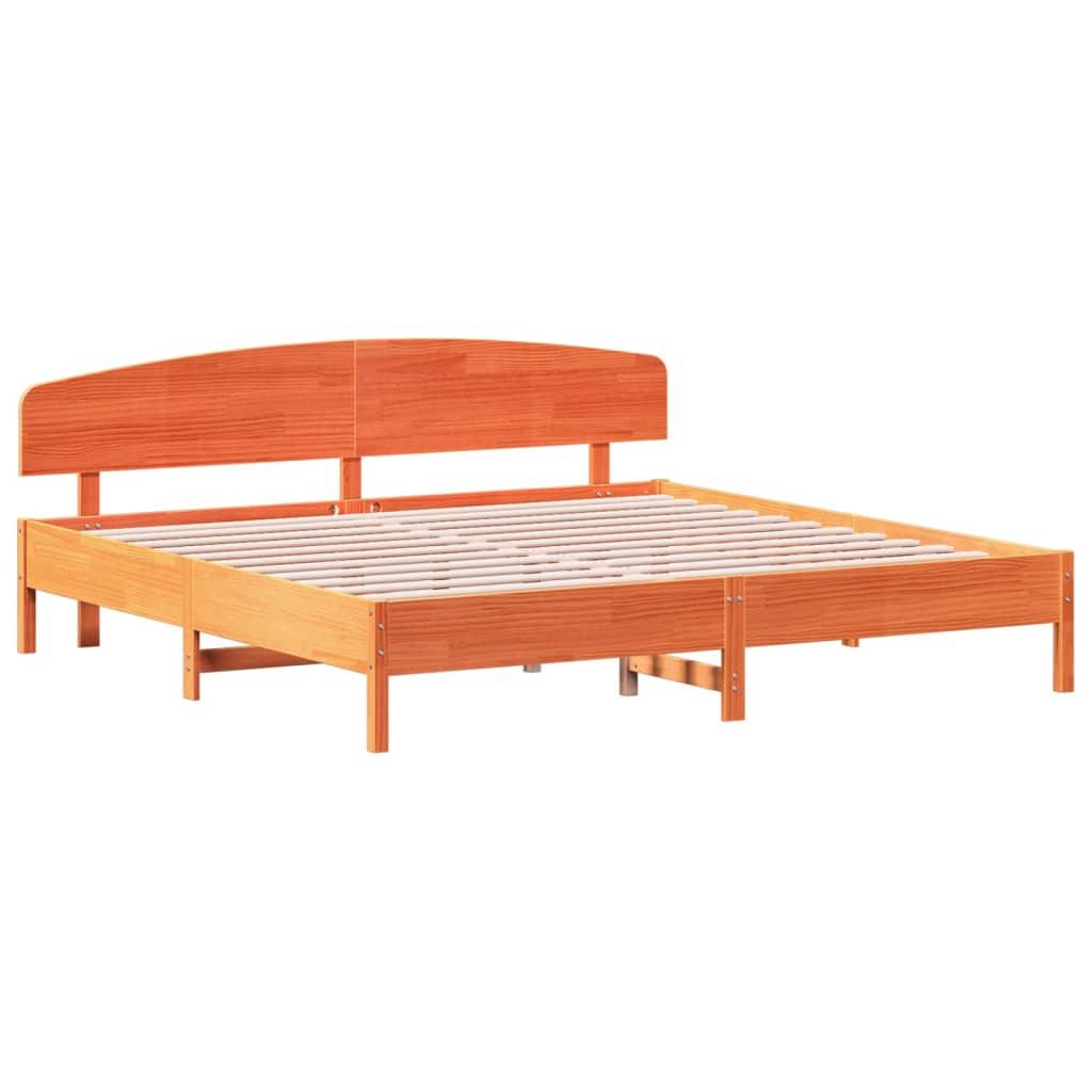 vidaXL Bedframe zonder matras massief grenenhout wasbruin 180x200 cm afbeelding