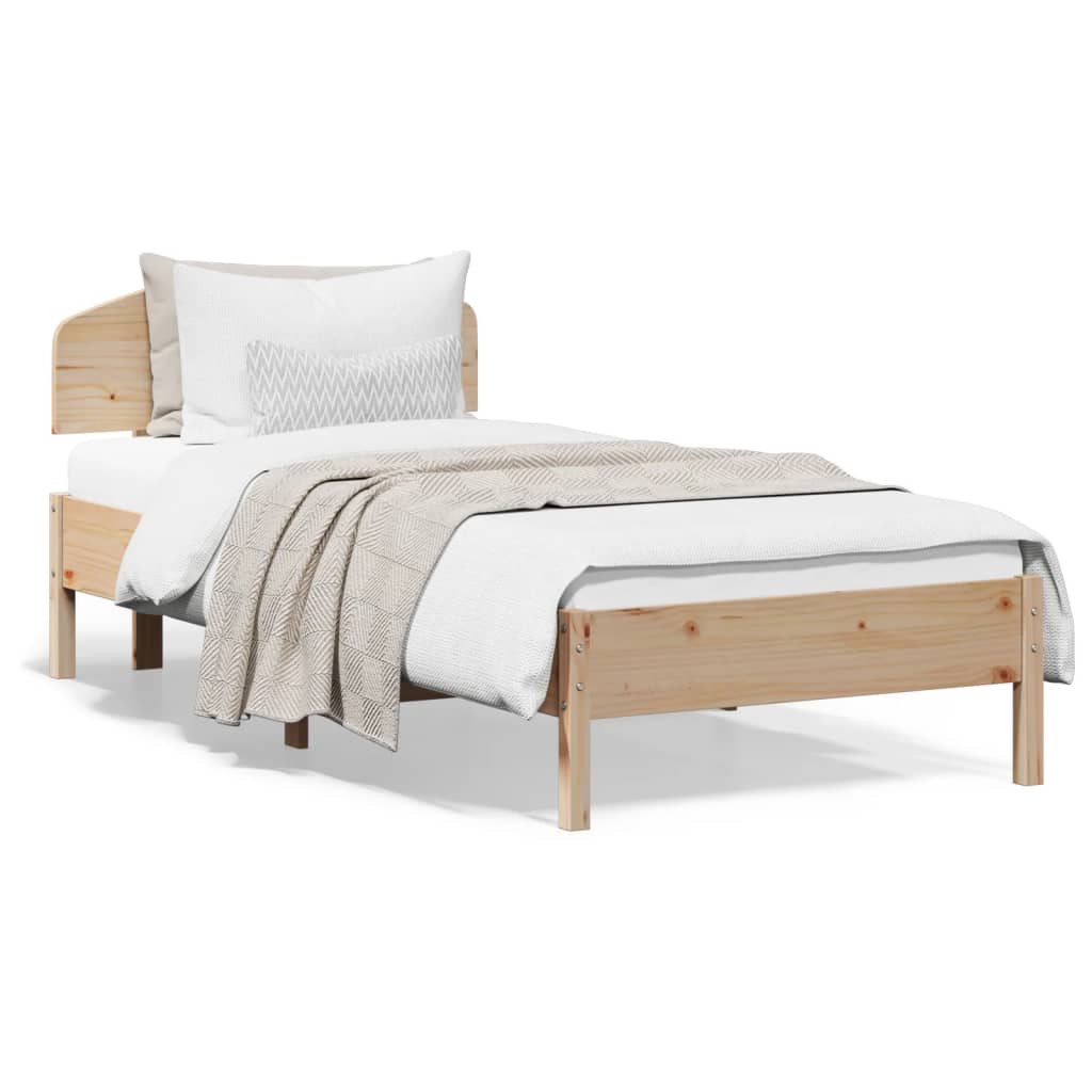 Rám postele s čelem 90 x 200 cm masivní borové dřevo