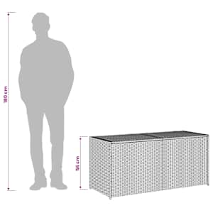 Zahradní úložný box černý 283 l polyratan - obrázek 11