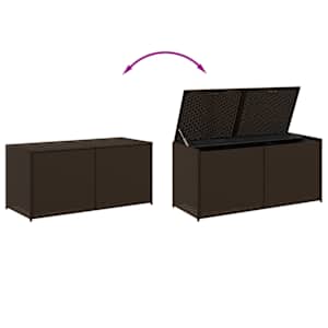 Zahradní úložný box hnědý 283 l polyratan - obrázek 7