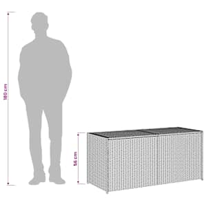 Zahradní úložný box hnědý 283 l polyratan - obrázek 11