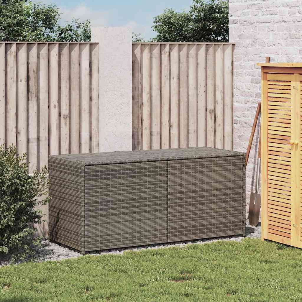 Thumbnail - vidaXL Gartentruhe Grau 283L Poly Rattan