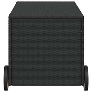 Zahradní úložný box s kolečky černý 190 l polyratan - obrázek 5