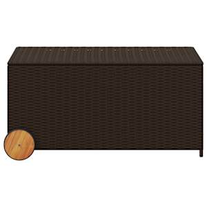 Zahradní úložný box s kolečky hnědý 190 l polyratan - obrázek 4