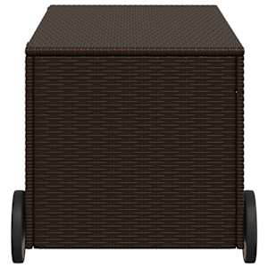 Zahradní úložný box s kolečky hnědý 190 l polyratan - obrázek 5