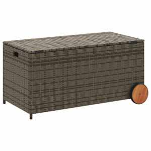 Zahradní úložný box s kolečky šedý 190 l polyratan - obrázek 6
