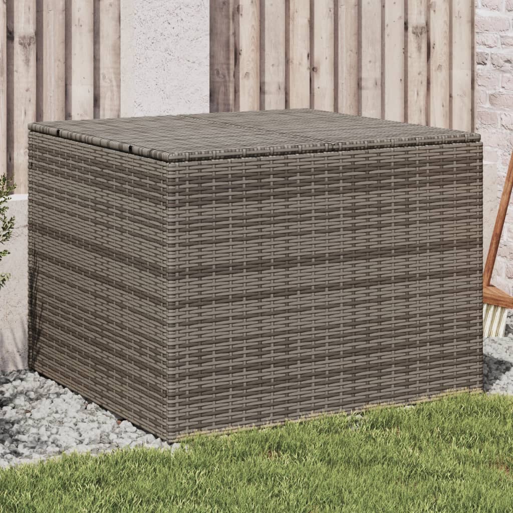 Gartentruhe Grau 291L Poly Rattan