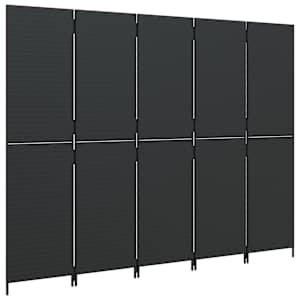 Dělicí stěna 5 panelů černá polyratan - obrázek 4