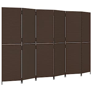 Dělicí stěna 6 panelů hnědá polyratan - obrázek 2