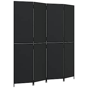 Dělící stěna 4 panely černá polyratan - obrázek 2