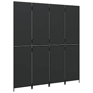 Dělící stěna 4 panely černá polyratan - obrázek 4