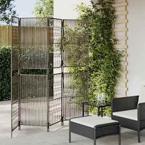 Pregrada za sobo 4 plošče siv poli ratan