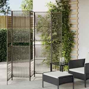 Pregrada za sobo 6 plošč siv poli ratan