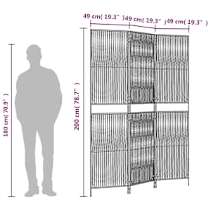 Dělicí stěna 3 panely hnědá polyratan - obrázek 9