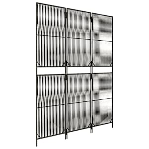 Dělicí stěna 3 panely šedá polyratan - obrázek 2