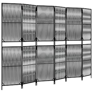 Dělicí stěna 6 panelů černá polyratan - obrázek 2