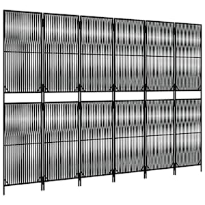 Dělicí stěna 6 panelů černá polyratan - obrázek 4