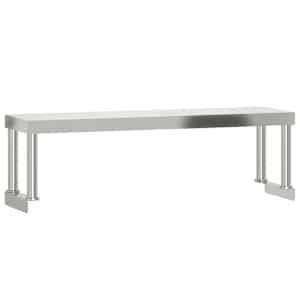 Kuchyňský pracovní stůl s horní policí 110 x 55 x 120 cm nerez - obrázek 5