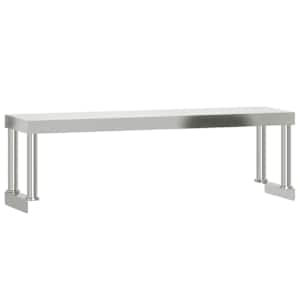 Kuchyňský pracovní stůl s horní policí 110 x 55 x 120 cm nerez - obrázek 5
