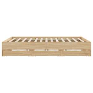 Rám postele se zásuvkami dub sonoma 200x200 cm kompozitní dřevo - obrázek 7
