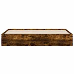 Rám postele se zásuvkami kouřový dub 200 x 200 cm kompozit - obrázek 6